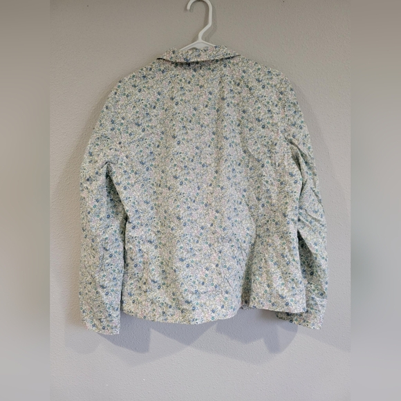 ORVIS Cottagecore Floral Cotton Blazer Jacket Spring Summer boxy size 14 - Picture 2 of 5